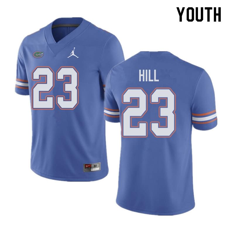 Youth NCAA Florida Gators Jaydon Hill #23 Stitched Authentic Jordan Brand Blue College Football Jersey WZP6565GP